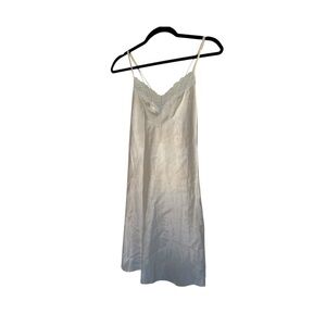 Linea Donatella Elegant Silver Satin Slip Dress